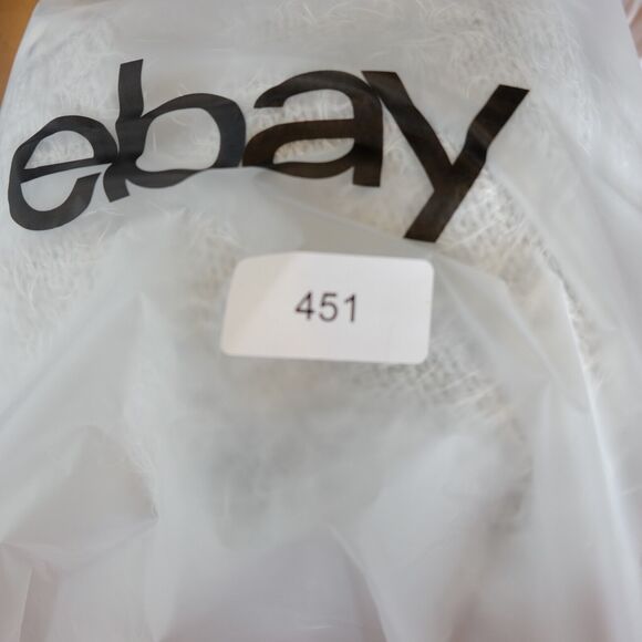 Abercrombie & Fitch Eyelash Sweater Women Sz M Cotton Blend Metallic Shaggy - Picture 10 of 10